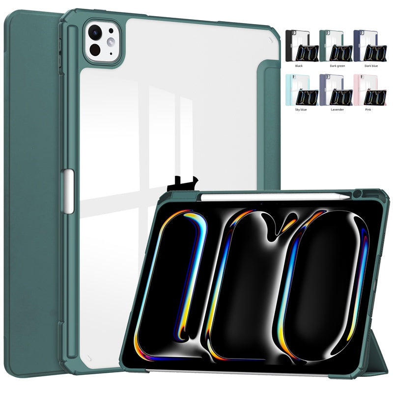 Magnetic Smart Cover Case For IPad 2, 3, 4 - Tri-Fold Ultra Slim Transparent Screen Protector