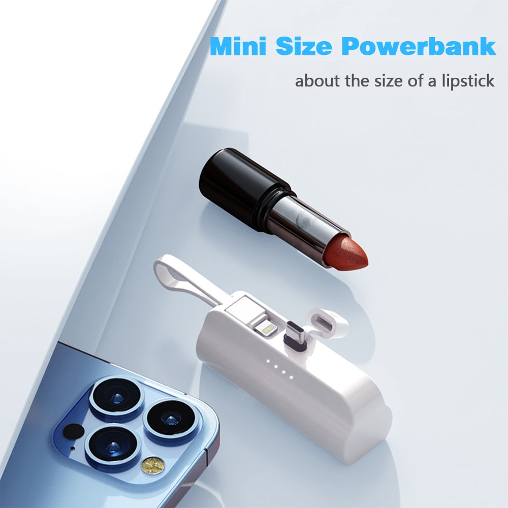 Mini Capsule 5000mAh Power Bank Built in Cable Portable Charger Powerb –  Click - Main Page