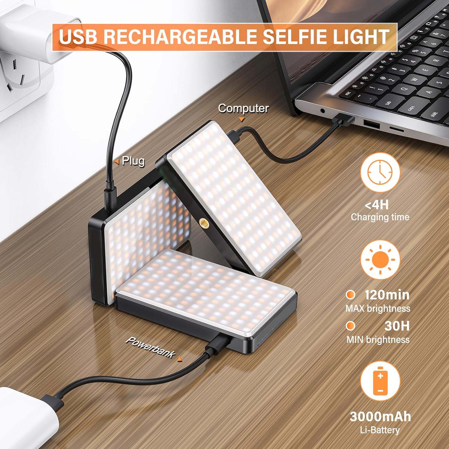 Luce Selfie LED Professionale - Con Batteria 2000mAh | Regolabile 3000-10000K | Per Video - Foto 6