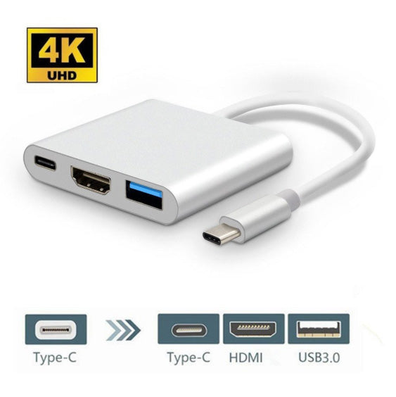 Type-C Adapter 3 in 1 (HDMI 4k +Usb 3.0+Type-c)